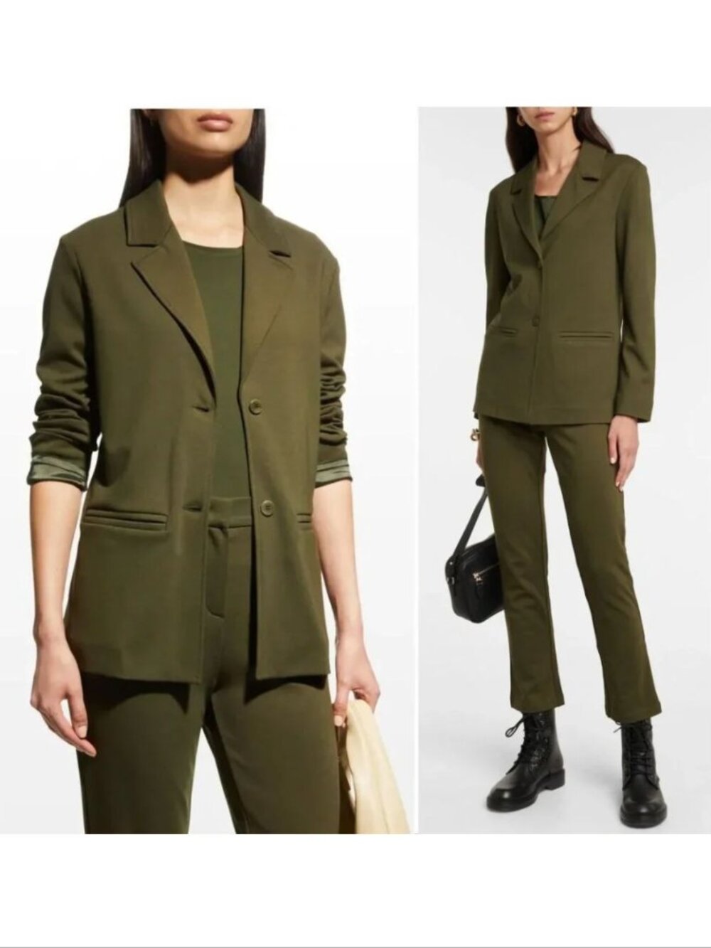 MAX MARA Leisure Cluny Jersey BLAZER Size XL Dark Green NEW $425
